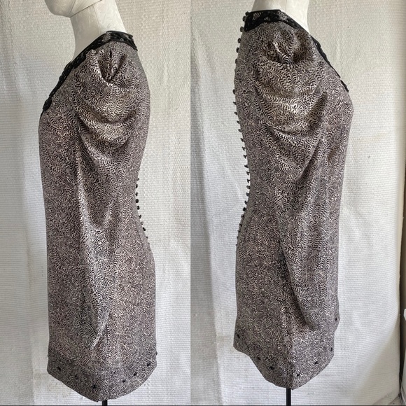 French Connection 4 6 Swirl Print Button Dress - Picture 4 of 8